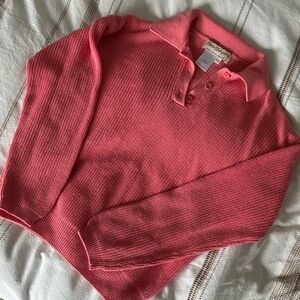 Incredible salmon vintage collared sweater